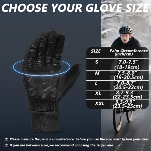 Miniatura 6 de MOREOK Guantes de invierno para hombres y mujeres, cálidos, térmicos, para esquí, nieve, pantalla táctil, ciclismo, ciclismo, senderismo, clima