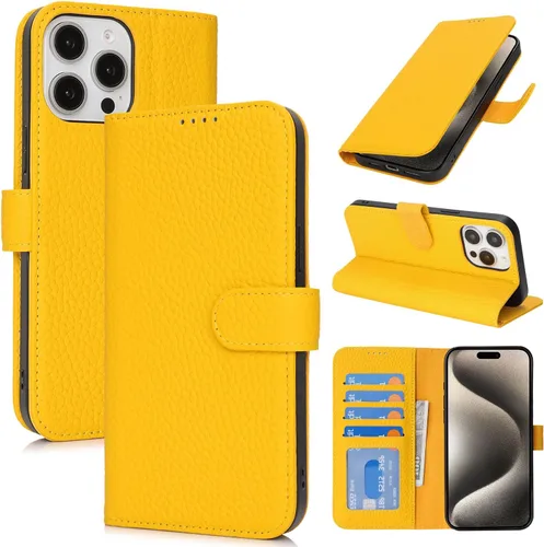 Miniatura 162 de Zouzt Funda para iPhone 11 de 6.1 pulgadas de piel auténtica con 4 ranuras para tarjetas, tarjetero con bloqueo RFID, tapa magnética, función atril