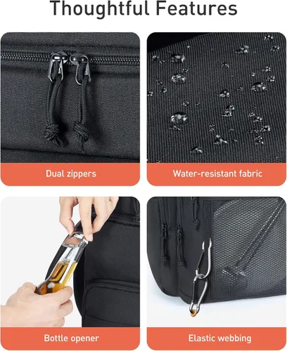 Miniatura 7 de TOURIT Enfriador de mochila aislante: 30 latas impermeable a prueba de fugas mochila más fresca suave bolsa de viaje playa picnic camping Rosa