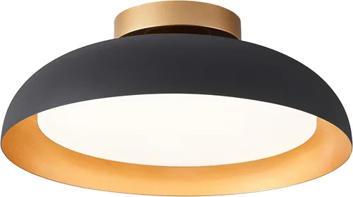Miniatura 10 de Bargeni Lámpara de techo empotrada, lámpara de techo LED de 12.5 pulgadas, 5CCT regulable/2700K-6000K/20W, negro mate con acento de madera, montaje