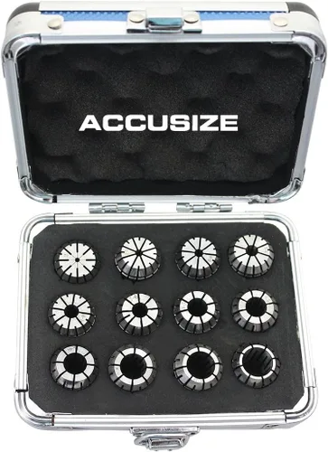 Accusize Industrial Tools Métrico Er20 Collet 0.079 in a 0.512 in por 0.039 in Er-20 Collet 12 Pc, 3350-0583