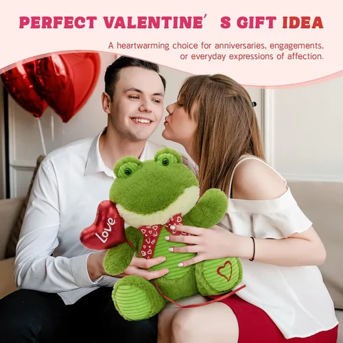 Miniatura 7 de BENINY Oso de peluche de 15 pulgadas para el día de San Valentín, peluche con globo y bordado de amor, regalo perfecto para parejas