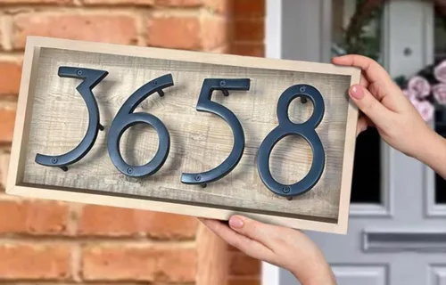 Miniatura 12 de NACH Números de casa flotantes, números de casa negros de aluminio de 6 pulgadas para exteriores, número 5, números de puerta con accesorios