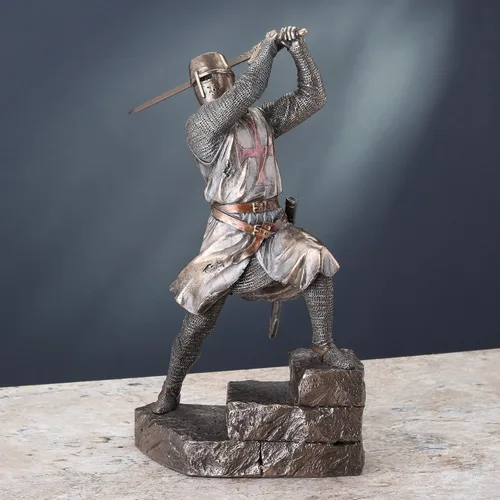 Miniatura 7 de Veronese Design Figura de guerrero de 12 pulgadas con acabado de bronce de resina fundida en frío