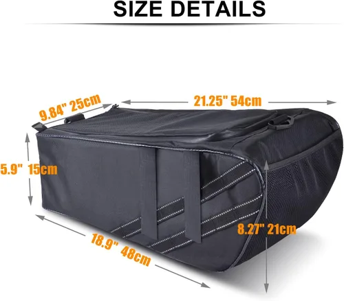 Miniatura 2 de Bolsa para debajo del asiento compatible con accesorios Honda Ruckus 2010-2025, bolsa de almacenamiento resistente al agua con marco lateral de Negro