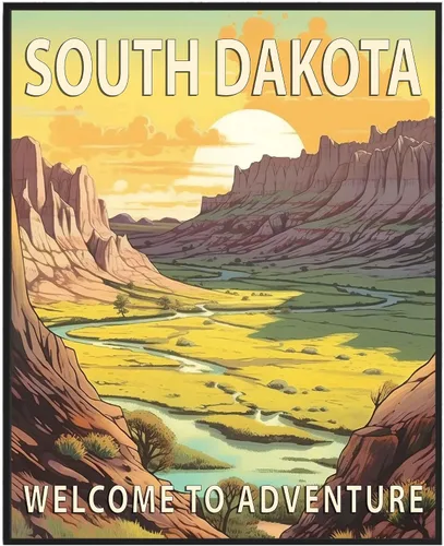 Miniatura 18 de Póster artístico de Alaska, decoración artística de paisaje retro de Estados Unidos, pintura de montaña y paisaje de aventura para dormitorio, sala