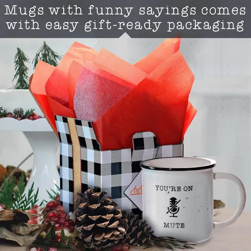 Miniatura 2 de MAINEVENT Taza de café de cerámica con texto en inglés "You're On Mute", taza de café de 11 onzas, tazas de café de granja, ideas de regalo, taza