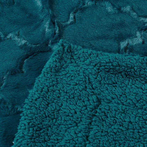 Miniatura 4 de BOON Brushed cobija de piel sintética con refuerzo de sherpa, 50 x 60 pulgadas y 60 x 80 pulgadas, Poliéster & Mezcla de poliéster, Dark Teal, 50" x