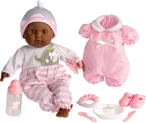 Miniatura 9 de Muñecos bebé gemelos de cuerpo blando de Berenguer Boutique (15 pulgadas), muñeca sencilla, 15 pulgadas Set básico gris