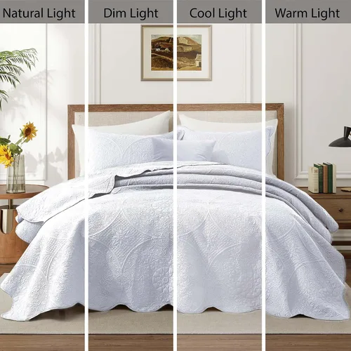 Miniatura 222 de MOONLIGHT20015 Juego de colchas individuales (68" x 86") – Paquete a granel de 10 al por mayor para hoteles, dormitorios de invitados y Airbnbs