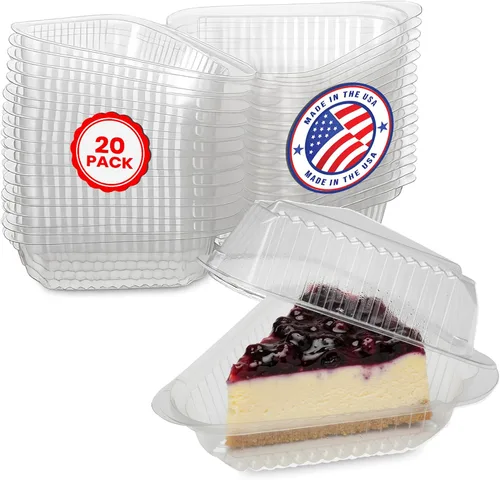 Miniatura 8 de MT Products Recipientes para tartas con bisagras, 4.2 x 3 x 2.35 pulgadas, contenedor de plástico extra pequeño para tartas de queso desechables