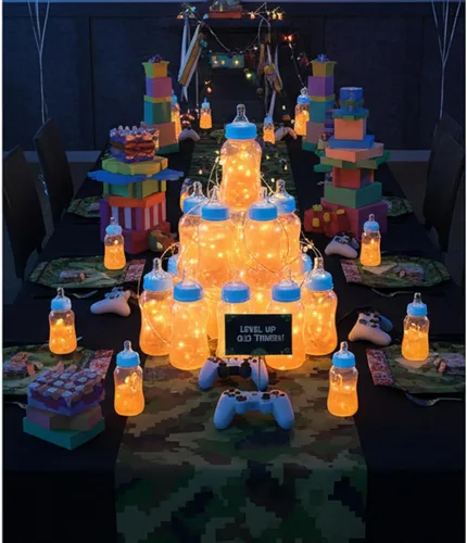Miniatura 6 de Norme - Botellas de plástico de 9.5 onzas, juego de ducha, regalos de fiesta para decoración de baby shower, regalos de revelación de género
