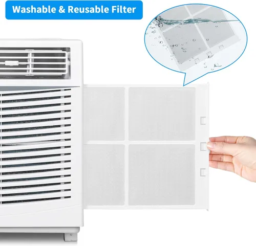 Miniatura 4 de ROVSUN - Aire acondicionado de ventana de 6000 BTU, unidad de aire acondicionado 3 en 1 para ventana, funciona como enfriador, deshumidificador