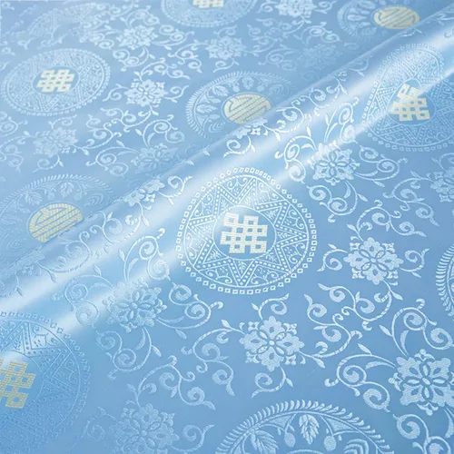 BAWHO Mooie Jacquard Stof Elegant Licht Fel Kleur Patroon Ontwerp Bloem Ambachten Doek Voor Naaien Cheongsam Kostuums Damesjurken DamesjurkenBlauw75