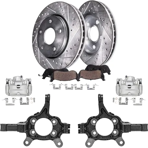 Miniatura 95 de Detroit Axle - 4 rotores de freno para Chevrolet Cruze Volt Orlando Verano, rotores de freno de disco perforados y ranurados de repuesto : rotor