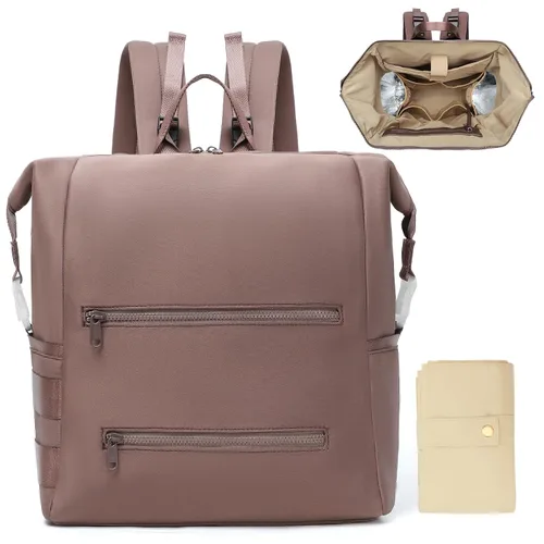 Miniatura 14 de Omanmoli Mochila para pañales, bolsa grande de neopreno para niños y niñas con 15 organizadores de bolsas de pañales, 2 bolsillos aislados, Negro