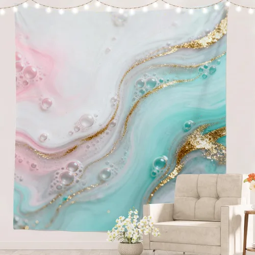 Miniatura 51 de Batmerry Abstract Repeat Polyester Tapestry, Tiled Directional Lightweight Wall Hanging High-Definition Print Backdrop For Dorm Room Bedroom Living