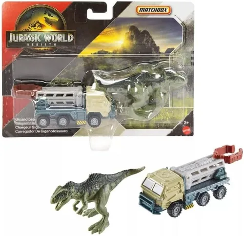 Miniatura 3 de Hot Wheels Jurassic World Rebirth, vehículo de colección de dinosaurios y figura (Dilophosaurus Lifter)