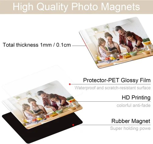 Miniatura 5 de Imán personalizado para añadir tu foto, imanes de nevera, decoración del hogar, fotos para refrigerador, oficina y cocina (rectángulo, 1 unidad)
