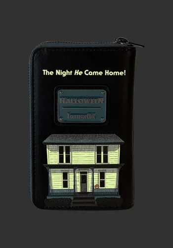 Miniatura 5 de Loungefly Halloween Brújula Internacional Michael Myers Máscara Zip Wallet Carteras de Halloween, Negro -, Bifold