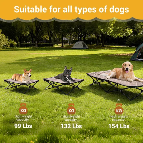 Miniatura 7 de KingCamp Cama elevada para perros pequeños, cama de mascotas elevada y de enfriamiento para exteriores con malla transpirable lavable y pies