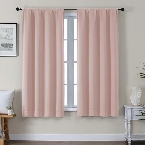 Miniatura 28 de Gwine Cortinas opacas para dormitorio, 54 pulgadas de largo, paneles de cortina de ventana con aislamiento térmico y reducción de ruido, cortinas