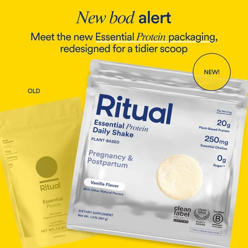 Miniatura 6 de Ritual Proteína vegana prenatal en polvo, 0.71 onzas de proteína de guisante y colina para apoyar el embarazo, el posparto, la lactancia