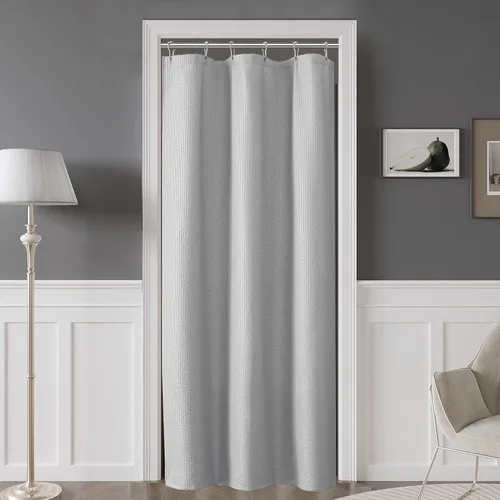 Miniatura 55 de OVZME Berry - Cortina de ducha extralarga verde de 96 pulgadas, cortina de baño de tela con textura en relieve 3D, cortina de baño grande para Verde