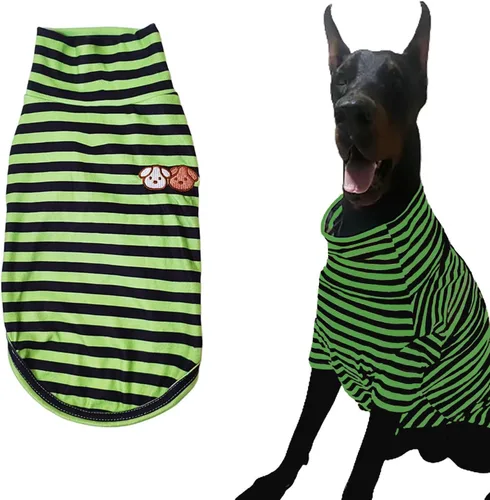Miniatura 19 de Camisa de cuello alto para perro, lindo bordado de perrito, sudadera súper suave para perro, jersey elástico a rayas para cachorro, para gatos