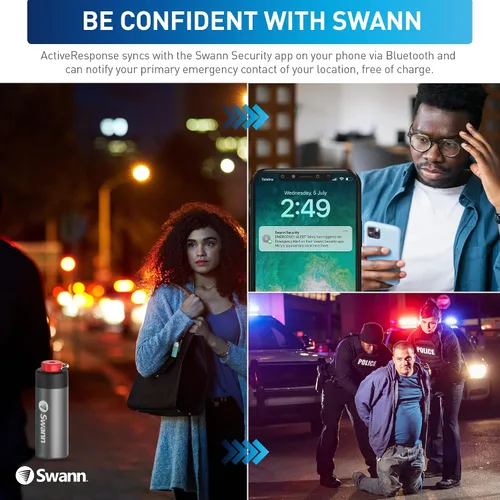 Miniatura 6 de Swann ActiveResponse - Alarma de seguridad personal móvil, sirena de emergencia de 110 dB con alertas SMS y conectividad móvil, batería de larga