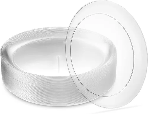 Miniatura 10 de Pack de 40 tazones desechables de helado y postre de plástico duro transparente de 5 onzas, de peso pesado y clase premium