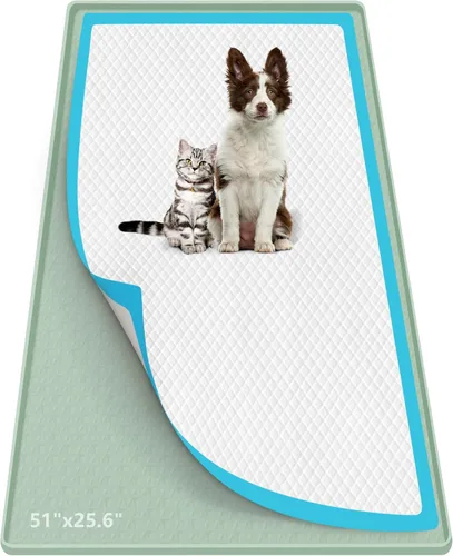Miniatura 17 de Soporte para orina para perros, 51 x 25.6 pulgadas, de silicona, a prueba de fugas, borde alto, antiderrames, para cachorros, gatos, conejos