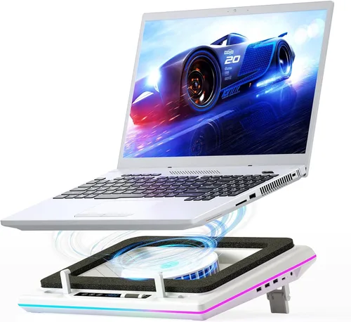 Miniatura 10 de llano V12 - Almohadilla de refrigeración para laptop, soporte enfriador para laptop con potente ventilador turbo de 5.5 pulgadas, velocidad