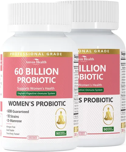 Miniatura 8 de Probióticos y prebióticos para mujeres, equilibrio del pH y salud digestiva, 60 mil millones de probióticos vaginales con arándano y D-manosa