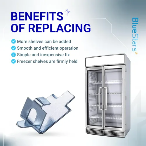 Miniatura 5 de BlueStars 920158 Clips para estante de congelador - Soporte de acero inoxidable para refrigeradores, soporte de estante de repuesto