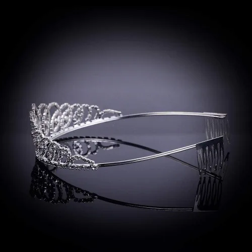 Miniatura 7 de Bseash - Diadema de tiara de cristal plateado, corona elegante de princesa con peines para mujeres y niñas, novia, boda, graduación, fiesta