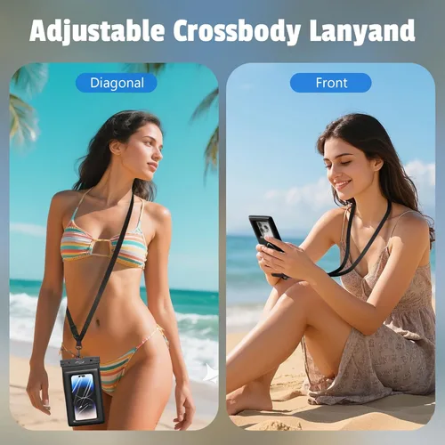 Miniatura 8 de AiRunTech Funda Impermeable para Teléfono Flotante con Doble Sello para Natación, Kayak, Paddle Board, Protector para iPhone 17 16 15 14 13, negro +