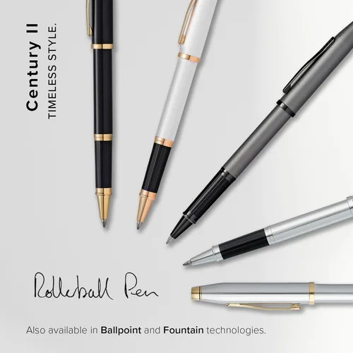 Miniatura 7 de Cross Century II - Bolígrafo de punta Selectip, lacado negro con detalles chapados en oro de 23 quilates