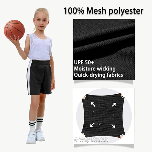 Miniatura 4 de MIVEI Pantalones cortos deportivos de fútbol para niñas pantalones cortos deportivos de baloncesto de secado rápido para gimnasio pantalones cortos