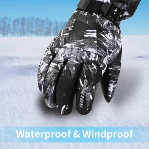 Miniatura 4 de HOIHOO Ski Gloves, Waterproof Snow Gloves -30 Winter Gloves for Cold Weather Touchscreen Snowboard Gloves Warm for Men Women