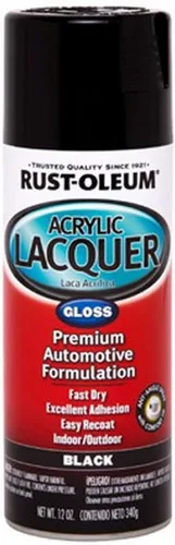 Rust-Oleum Automotive 253365 - Aerosol de laca acrílica de 12 onzas, color negro brillante 2-Brillo negro