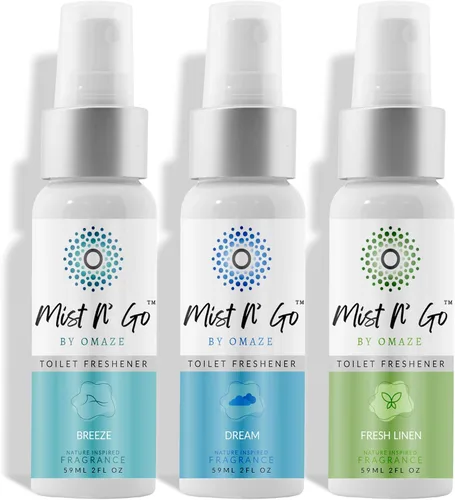Miniatura 21 de Mist N' Go by Omaze - Aerosol de Baño de Viaje para Inodoro Eliminador de Olores - Aerosol de Inodoro de Viaje para Ambientador de Aire de Baño