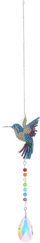 Kit de atrapasoles de pintura de diamante de colibrí 5D para adultos y niños, diamantes de imitación de colibrí de cristal, arte de diamante,