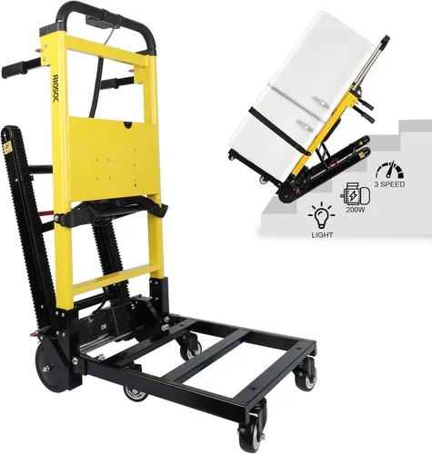 Plataforma Eléctrica para Escaleras, Plataforma de Escalera Motorizada de Carga Pesada con 6 Ruedas Motorizadas para Logística de Muebles en