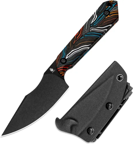 Miniatura 9 de Kizer Mini Harpoon Cuchillo de hoja fija con funda, cuchillo de caza de hoja de 3 V con mango de micarta, cuchillos pequeños EDC de hoja fija