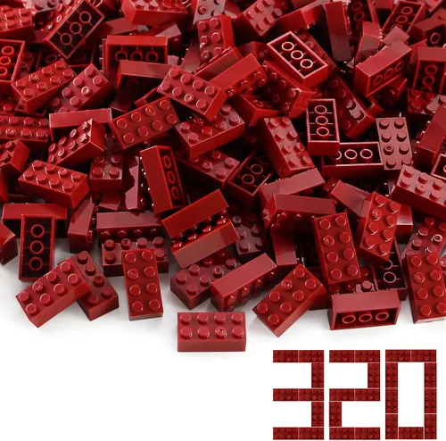 Miniatura 26 de Ladrillos de 2 x 4, lima, 320 piezas partes de color verde amarillento, kit de construcción clásico, conjunto de juego creativo, bloques de juguete