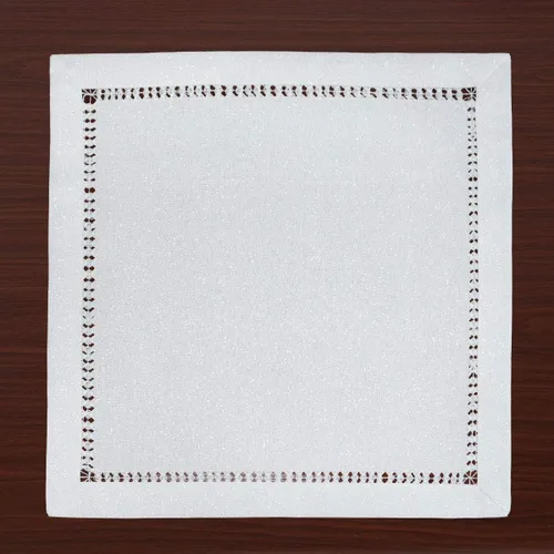 Miniatura 20 de Grelucgo Servilletas de mesa de comedor con dobladillo a mano para Halloween, hilo plateado entrelazado (negro, 4 servilletas de 18 x 18 pulgadas)