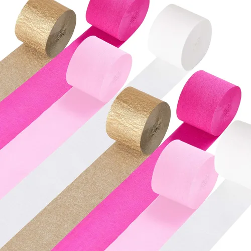 Miniatura 14 de Kit de serpentinas de papel crepé, 8 rollos de 656 pies, negro, morado, azul, verde, a granel para decoración de videojuegos, fiestas, cabina