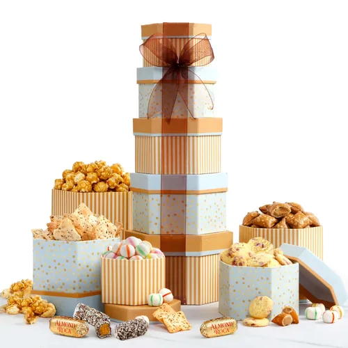 Torre de dulces y chocolates Broadway Basketeers de regalo para fiestas
