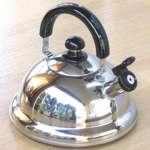 Miniatura 2 de Quickone Takei Fuefuki - Hervidor de silbato de ahorro de energía, 2,5 L, color plateado